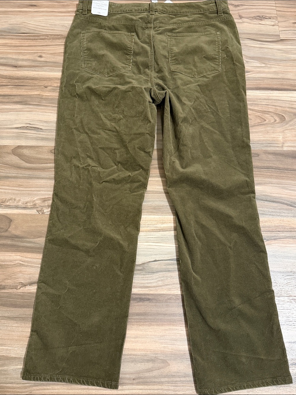 NWT Talbots Olive Green Corduroy Straight Leg Pant Women 16 High-Waist Slimming - Picture 9 of 10